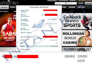 Bukti Kemenangan WD IDR 2.000.000 | Intanbet