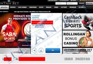 Bukti Kemenangan WD IDR 1.000.000 | Intanbet