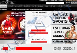 Bukti Kemenangan WD IDR 20.000.000 | Intanbet