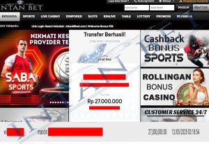 Bukti Kemenangan WD IDR 27.0000.000 | Intanbet