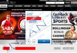 Bukti Kemenangan WD IDR 1.000.000 | Intanbet