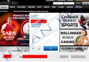 Bukti Kemenangan WD IDR 1.450.000 | Intanbet