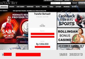 Bukti Kemenangan WD IDR 1.006.000 | Intanbet