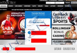 Bukti Kemenangan WD IDR 5.007.000 | Intanbet
