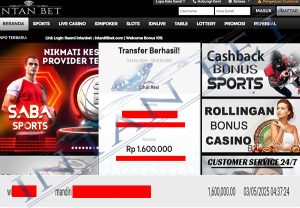 Bukti Kemenangan WD IDR 1.600.000 | Intanbet