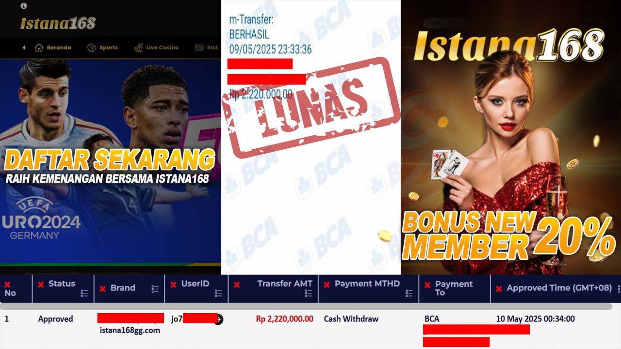 Bukti Kemenangan WD IDR 1.200.000 | Intanbet