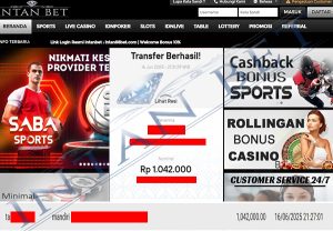 Bukti Kemenangan WD IDR 1.042.000 | Intanbet