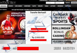 Bukti Kemenangan WD IDR 2.000.000 | Intanbet