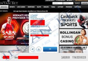 Bukti Kemenangan WD IDR 2.600.000 | Intanbet