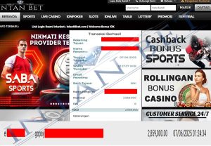 Bukti Kemenangan WD IDR 2.859.000 | Intanbet