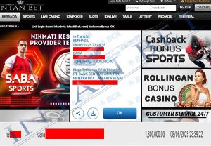 Bukti Kemenangan WD IDR 1.300.000 | Intanbet