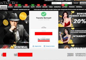 Bukti Kemenangan WD IDR 2.000.000 | Intanbet