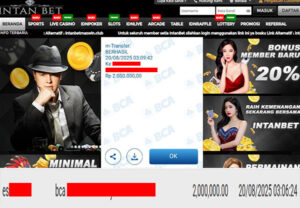 Bukti Kemenangan WD IDR 2.000.000 | Intanbet