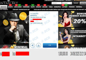 Bukti Kemenangan WD IDR 1.000.000 | Intanbet